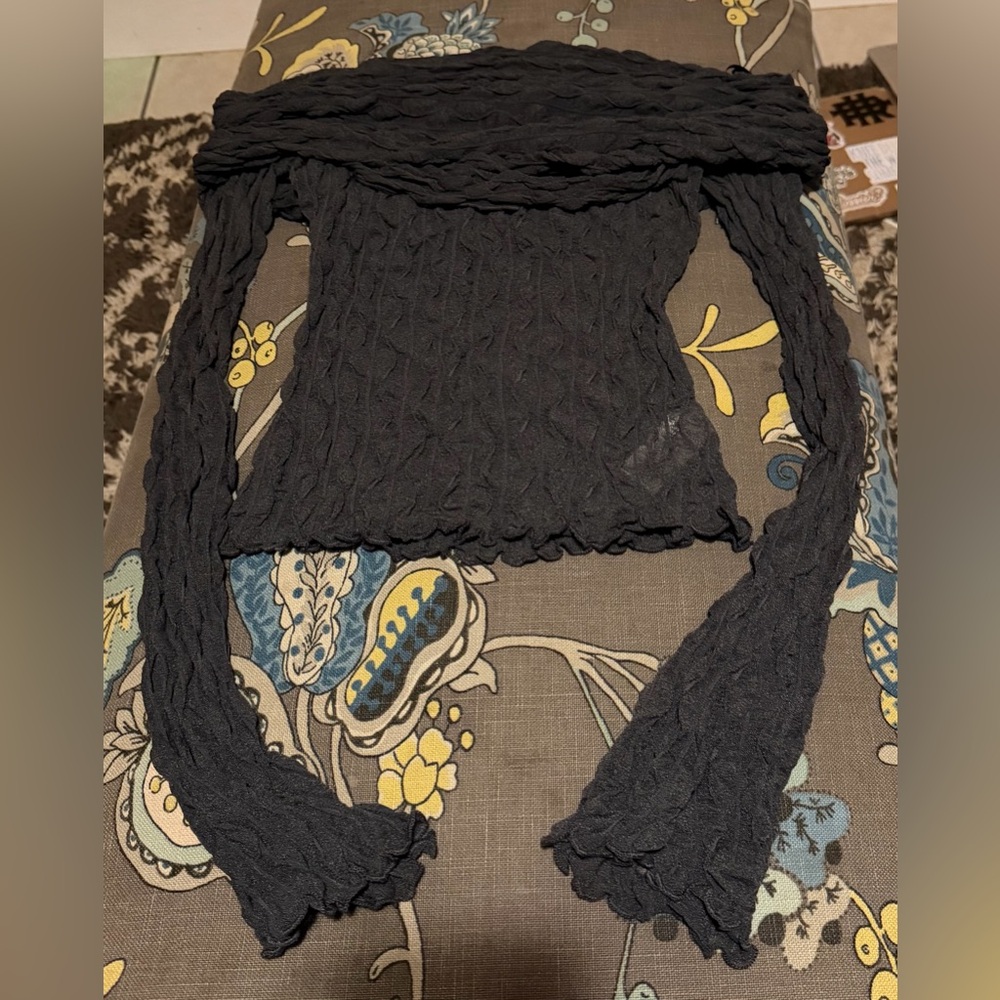 Windsor Charcoal Gray Long Sleeve Top
